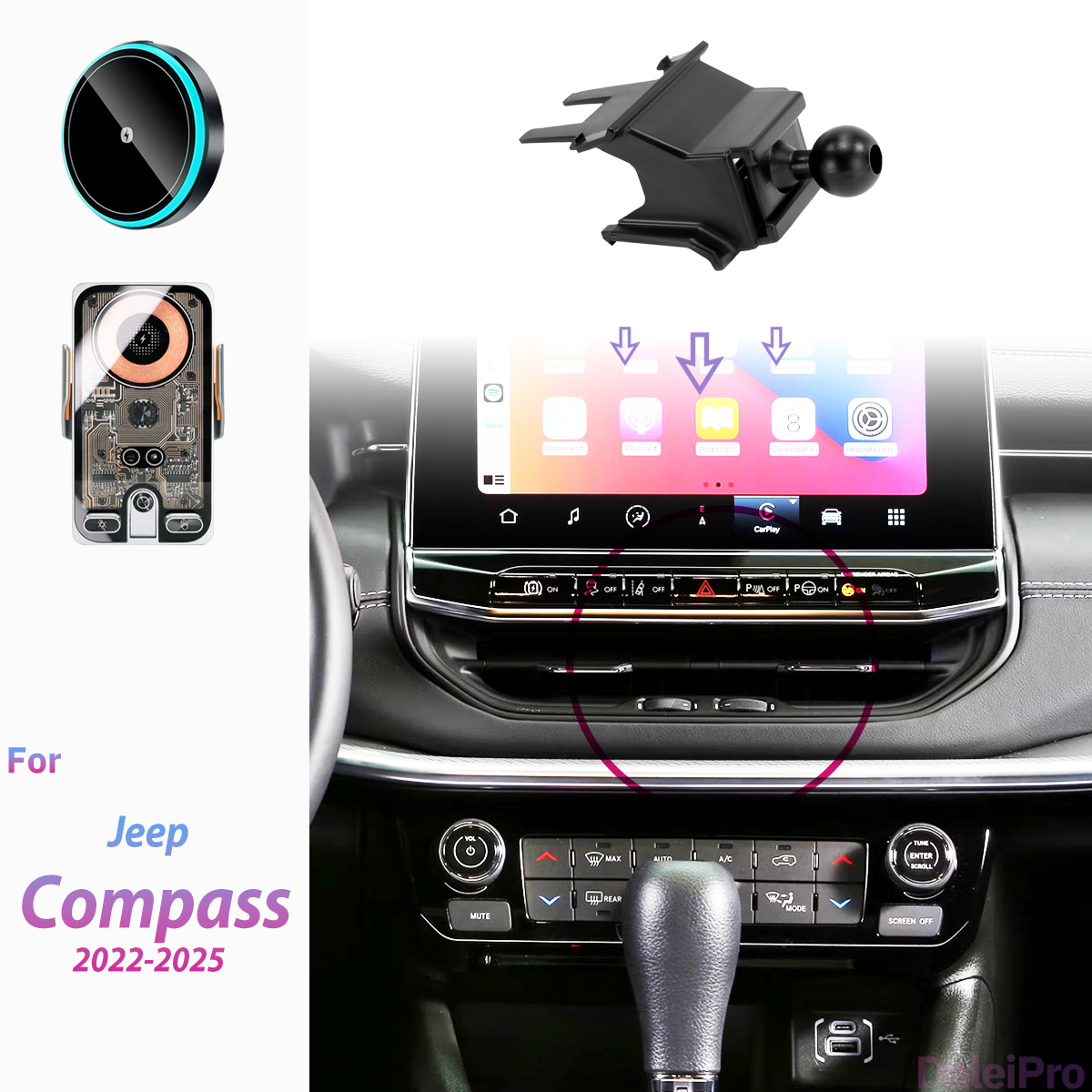 Compass Lensatic - 지프 컴패스/커맨더 2022-2025 차량용 휴대폰 홀더
