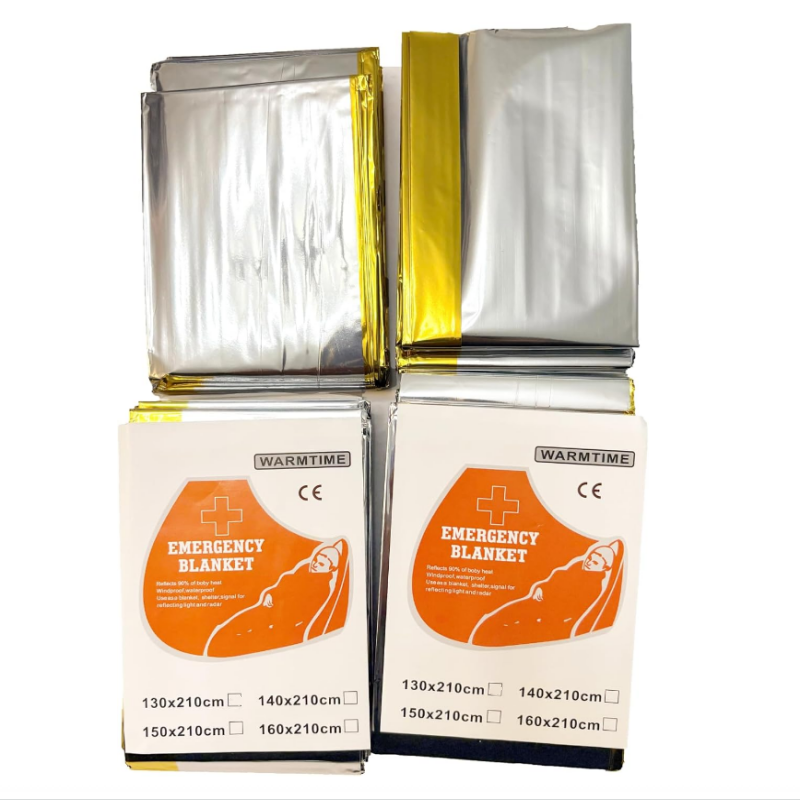 Survival Blanket Reflective - 4팩 골드 실버 마일라 비상용 보온