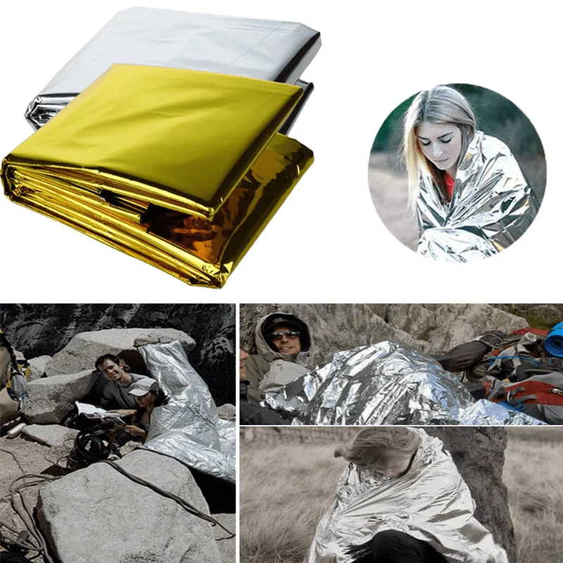 Survival Blanket Reflective - 1pcs 야외 생존 휴대용 응급 처치