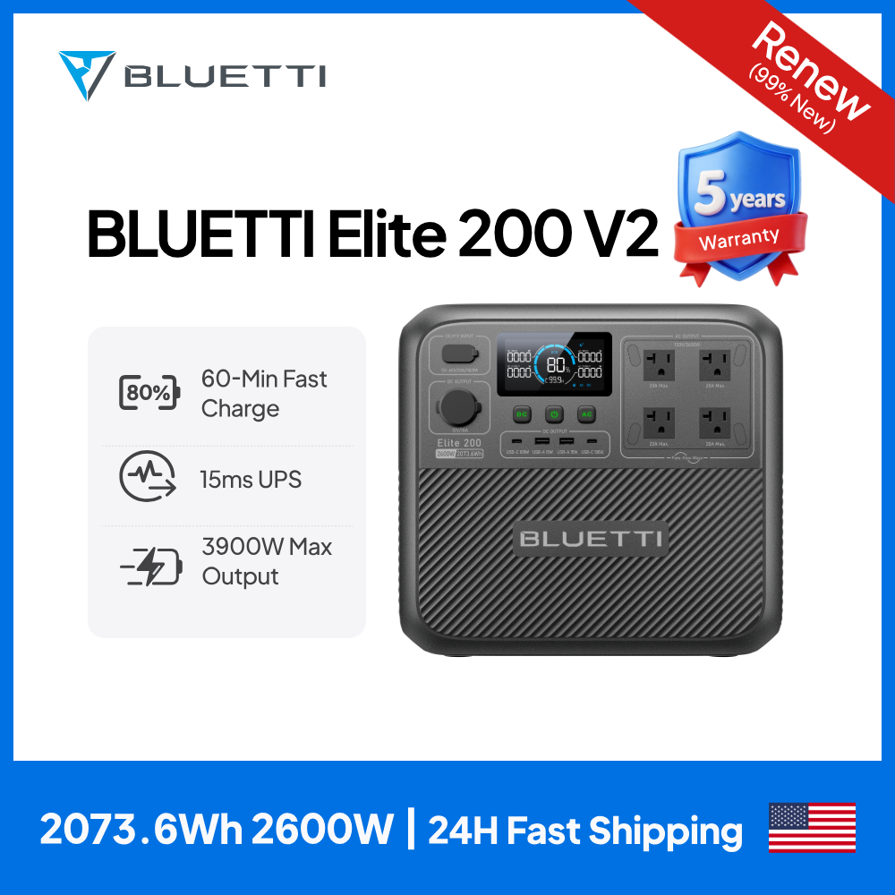 Solar Emergency Charger - 【리뉴얼】BLUETTI Elite 200 V2 휴대용 발전소