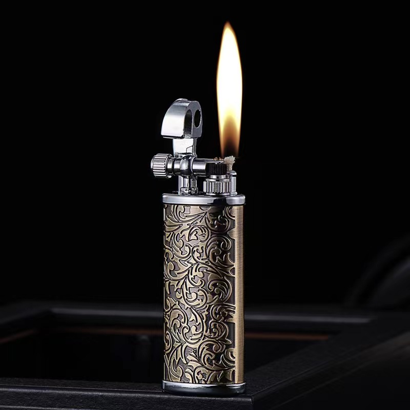 Fire Starting Kit - 레트로 플린트 등유 불꽃 라이터, 금속