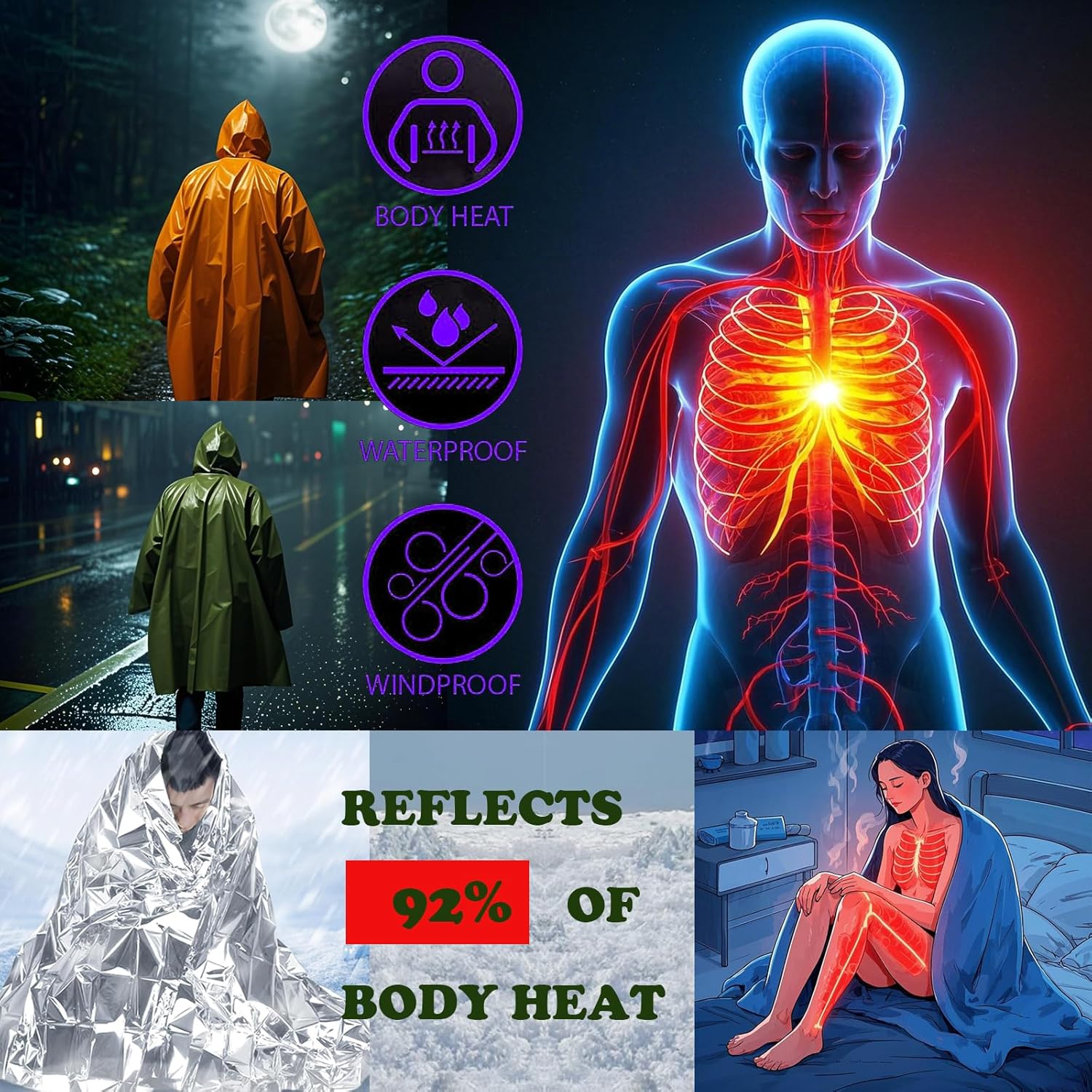 캠핑 레인코트 방수 생존 비상용 야외 다기능 반사 의류 - Survival Blanket Reflective 리뷰 및 가격