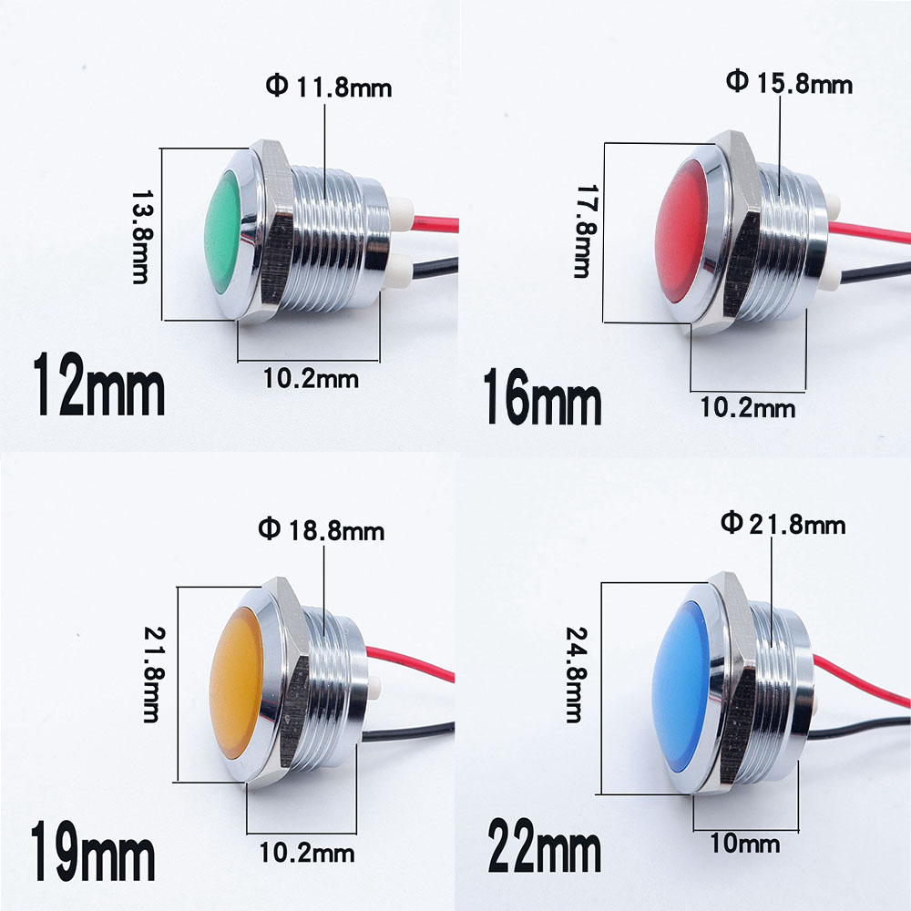 10pcs 12/16/19/22mm 금속 LED 표시  - Signal Panel Orange 리뷰 및 가격