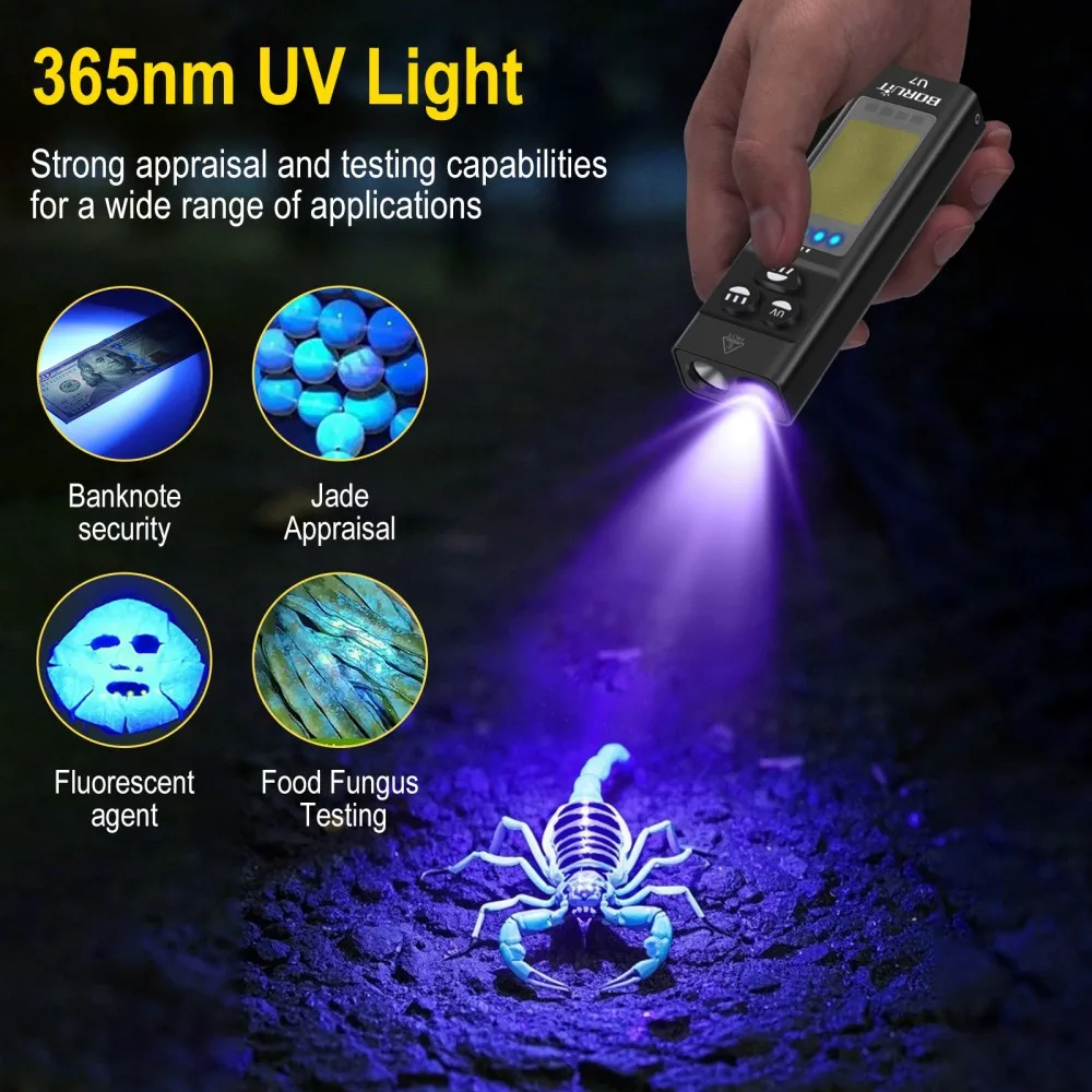 BORUiT U7 UV LED EDC 손전등 1100L - Fishing Kit Compact 리뷰 및 가격