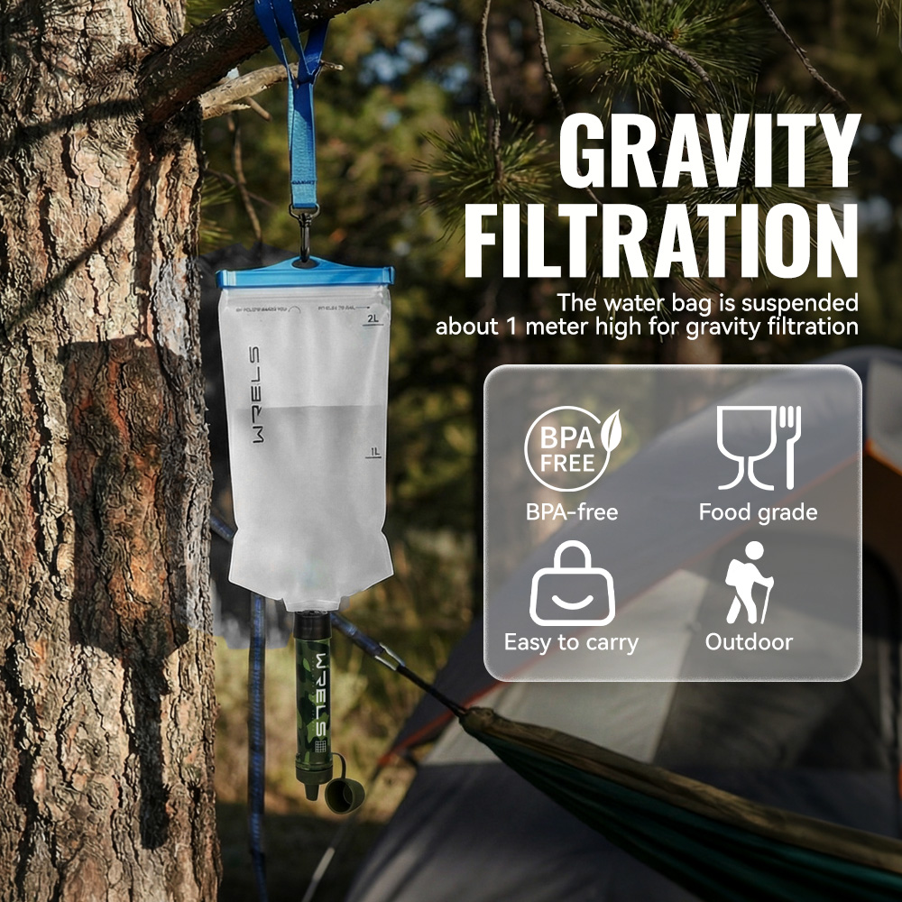 WRELS 야외 휴대용 정수 필터 세트 생존 또는 비상 - Water Purification Straw 리뷰 및 가격